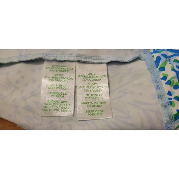 Lilly Pulitzer Aila Skort Dandy Lions Hydra Blue UPF 50+ Luxletic Size Large - Picture 6 of 13